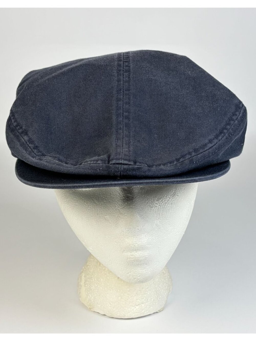 Vintage Y2K Dockers Navy Blue Newsboy Cabbie Cap Hat Mens XL 100% Cotton